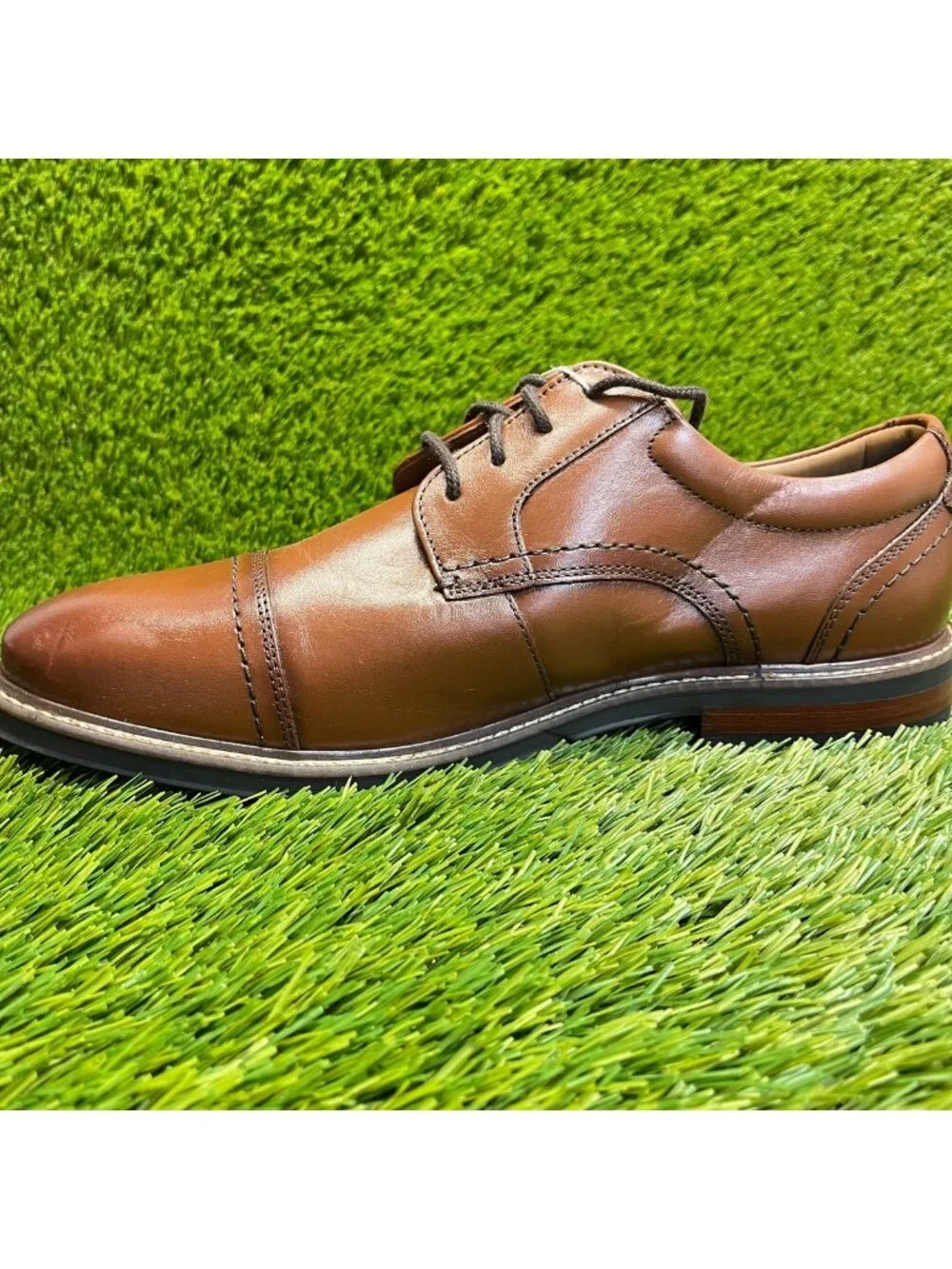 Nunn Bush Westfield Mens Size 9.5 Brown Classic Cap Toe Oxford Dress Shoes